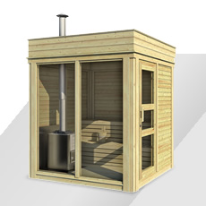 Sauna finlandese da giardino Cubo 2x2 m