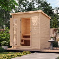 Sauna finlandais extérieur Ketty2 en bois massif 38mm - 196x196x228cm