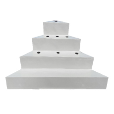 Escalier d'angle sous liner pour piscine enterrée - 4 marches